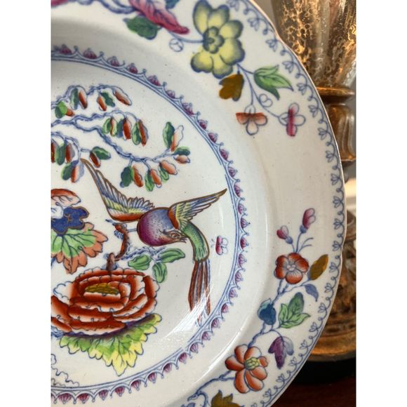 Early Mason's Ironstone Soup Bowl Flying Bird Pattern Circa 1825 - Picture 4 of 7